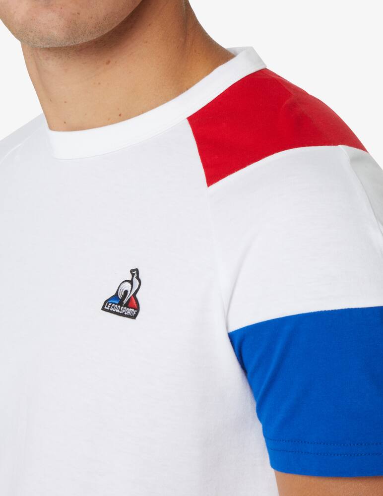 rinascente Le Coq Sportif Maglietta manica corta banda tricolore manica - Bianco