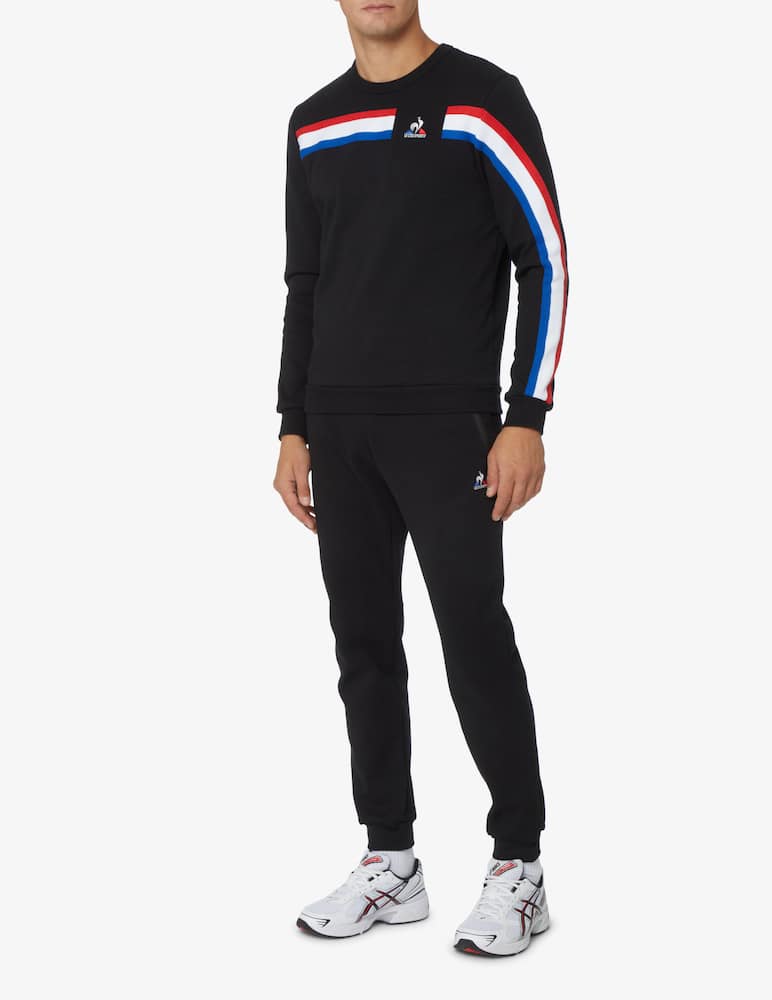 rinascente Le Coq Sportif Tricolor tape roundneck sweatshirt - Black