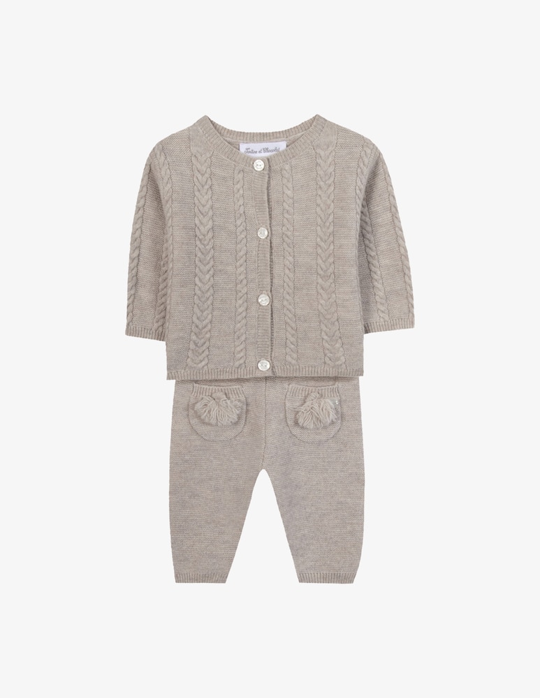 rinascente Tartine et chocolat Cable knit cardigan set