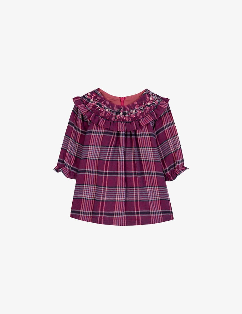 rinascente Tartine et chocolat Abito a quadri con ricami