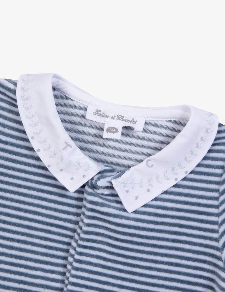 rinascente Tartine et chocolat Striped collar sleepsuit