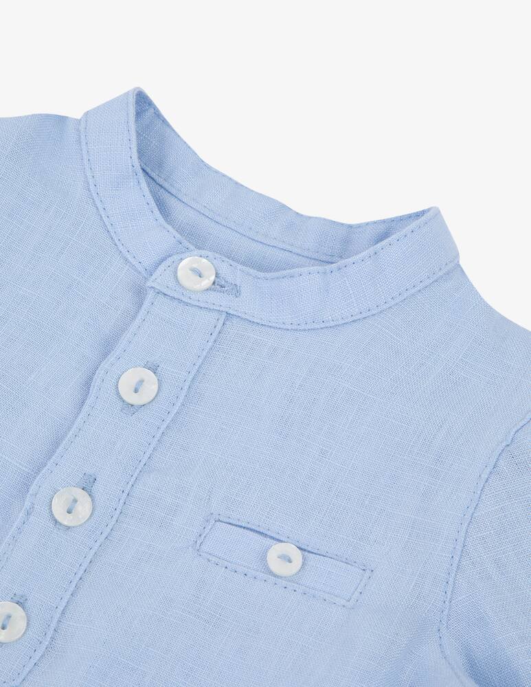 rinascente Tartine et chocolat Linen mandarin collar shirt