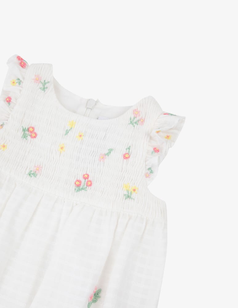rinascente Tartine et chocolat Floral embroidery playsuit