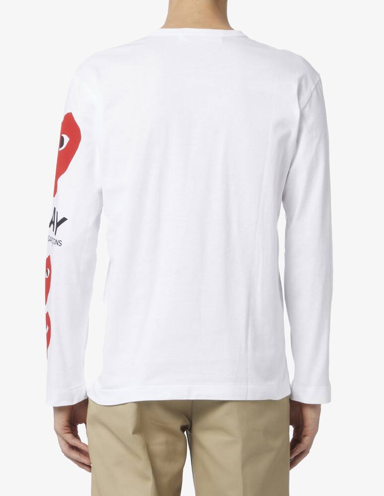 rinascente Comme des Garçons Play Striped 3 heart long sleeve t-shirt