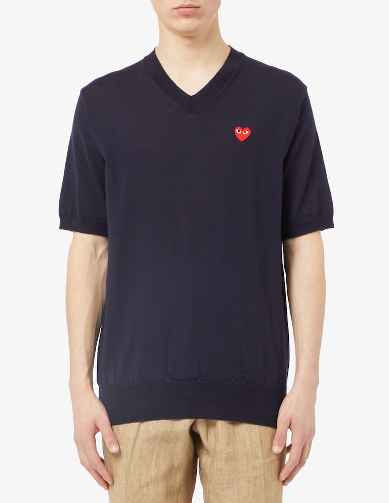 Comme des Garçons Play T-shirt in maglia con logo - immagine 1 Comme des Garçons Play T-shirt in maglia con logo - immagine 1