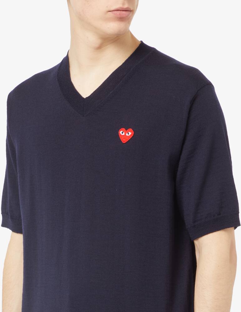 rinascente Comme des Garçons Play Sweater red emblem knit