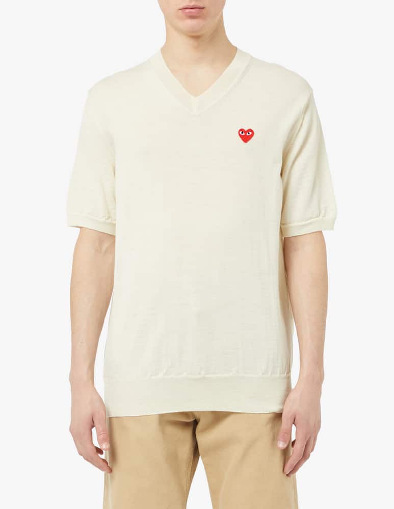 Comme des Garçons Play T-shirt in maglia con logo - immagine 1 Comme des Garçons Play T-shirt in maglia con logo - immagine 1