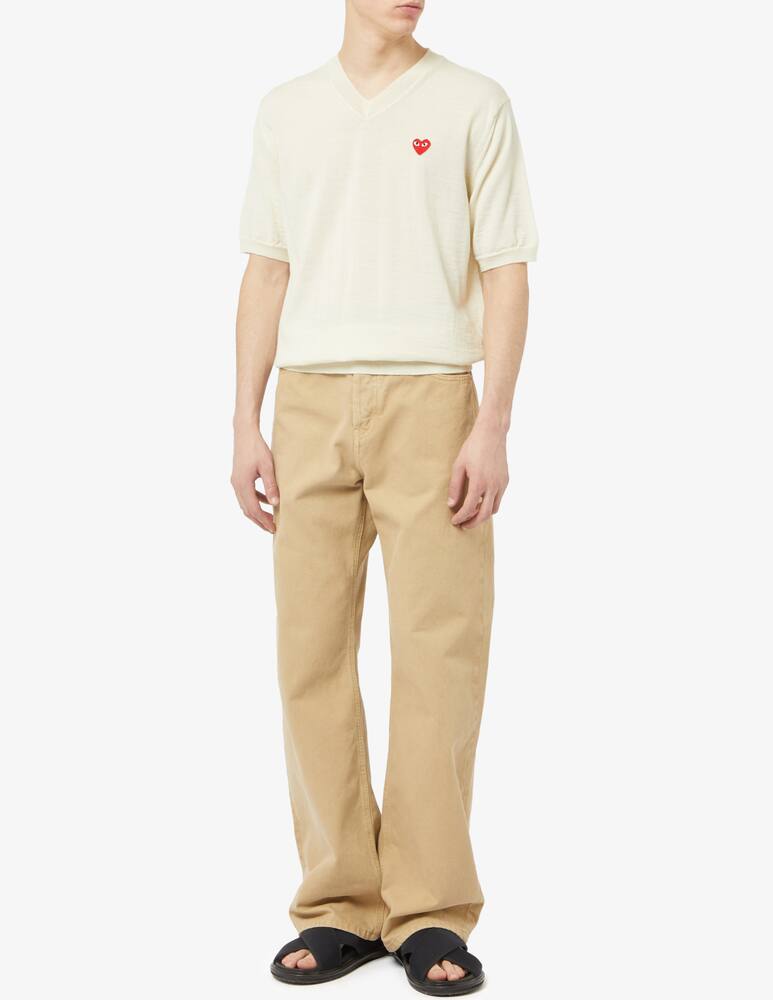 rinascente Comme des Garçons Play Felpa girocollo red emblem knit