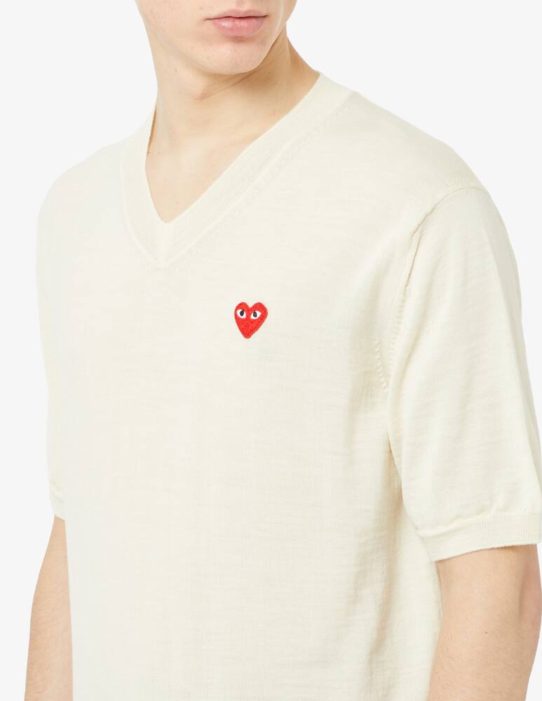 rinascente Comme des Garçons Play Felpa girocollo red emblem knit