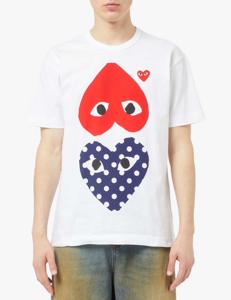 Comme des Garçons Play Maglietta doppio cuore pois - immagine 1