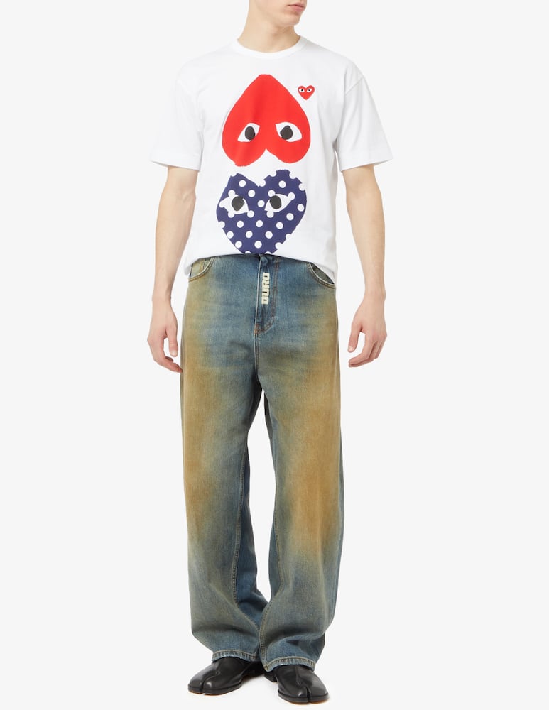 Comme des Garçons Play Maglietta doppio cuore pois - immagine 2