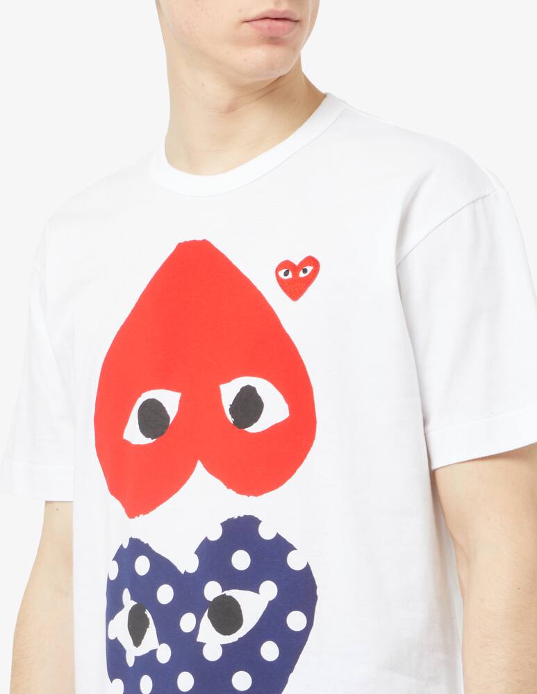rinascente Comme des Garçons Play T-shirt doppio cuore pois