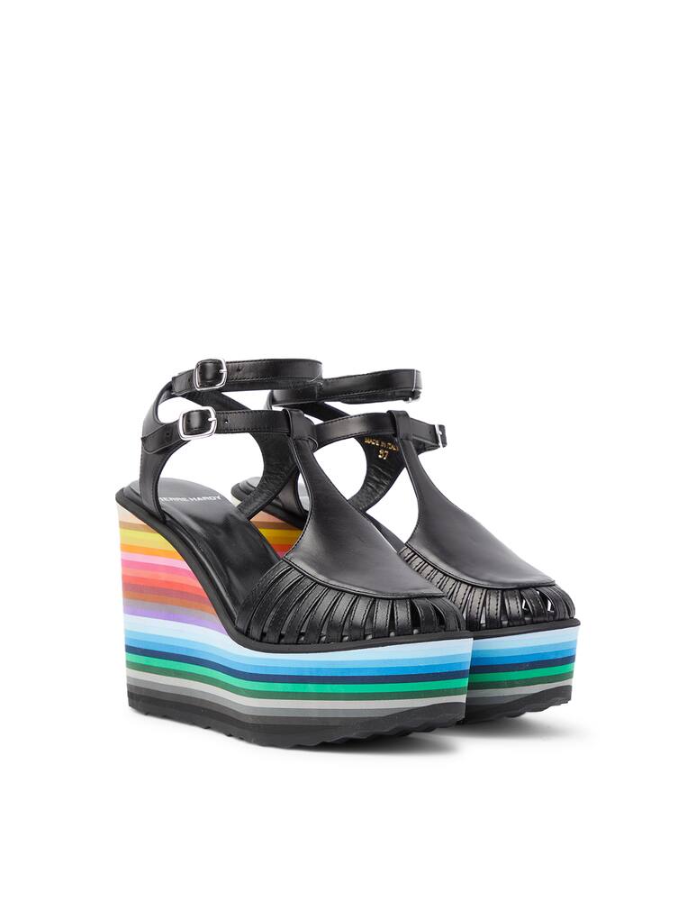 rinascente Pierre Hardy Rainbow wedges sandals - black