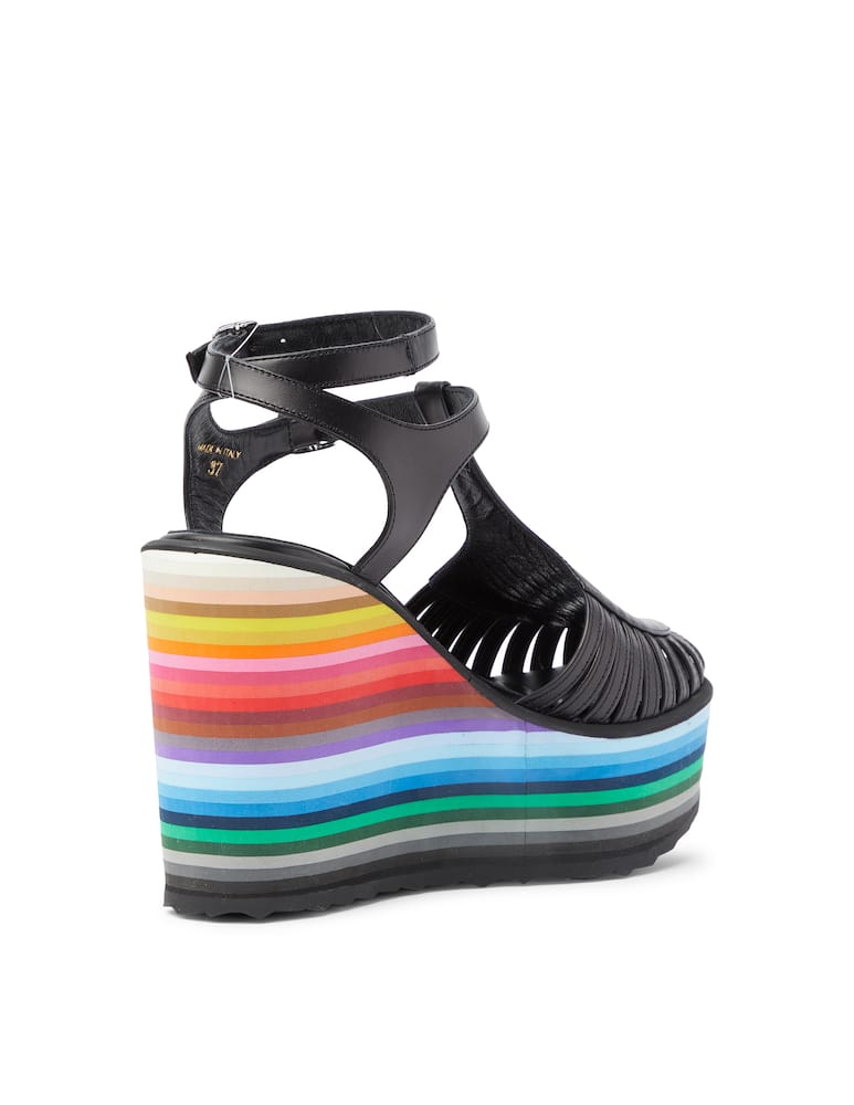 rinascente Pierre Hardy Rainbow wedges sandals - black