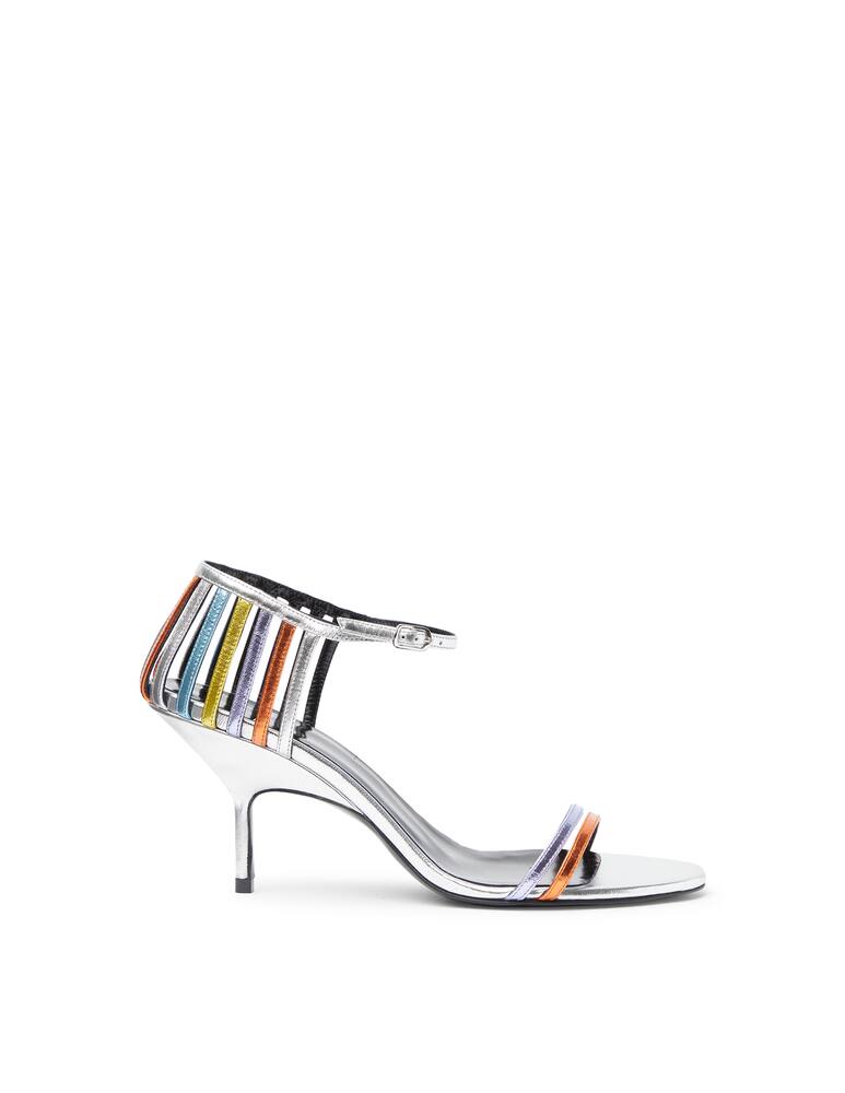 Pierre Hardy Mini Cage leather heeled sandals - silver - picture 1