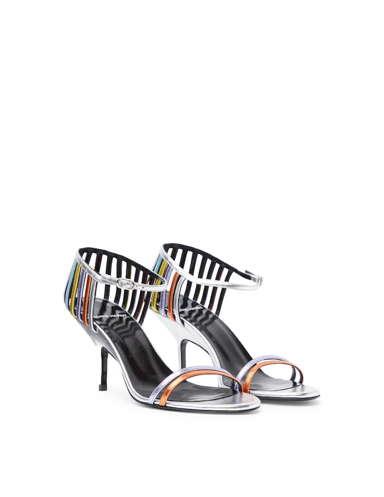 rinascente Pierre Hardy Sandali con tacco in pelle Mini Cage - argento