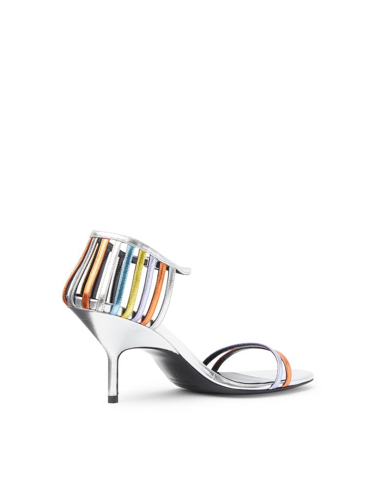Pierre Hardy Mini Cage leather heeled sandals - silver - picture 4