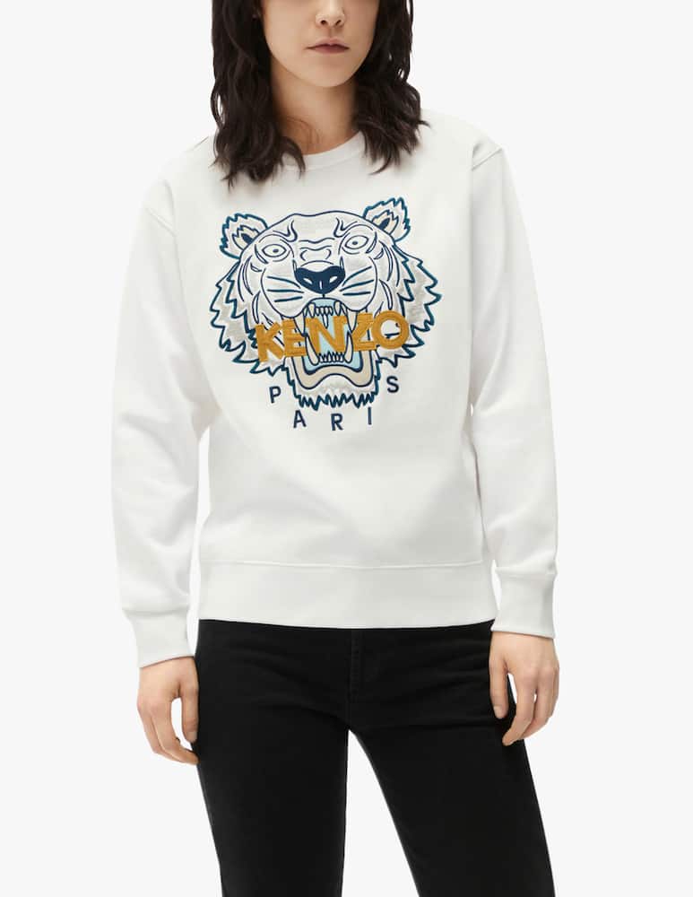 rinascente Kenzo Felpa girocollo in cotone Tiger - bianco
