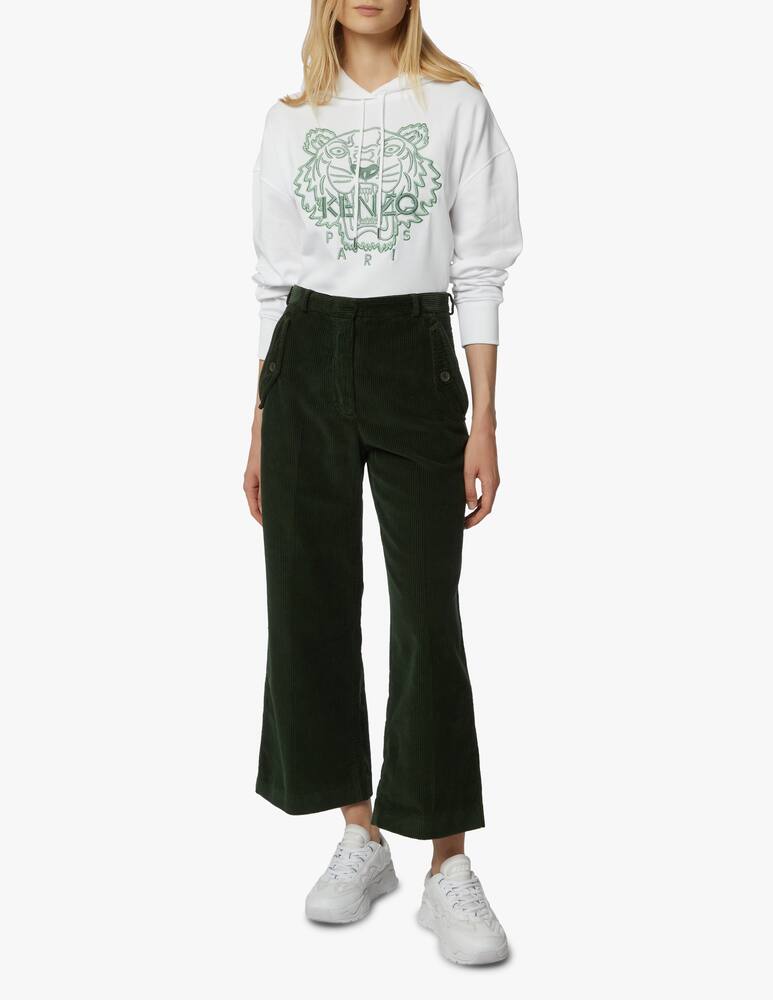 rinascente Kenzo Felpa crop con cappuccio in cotone - bianco