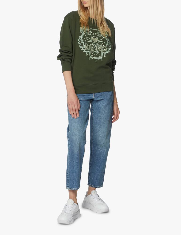 rinascente Kenzo Felpa girocollo in cotone Tiger - oliva