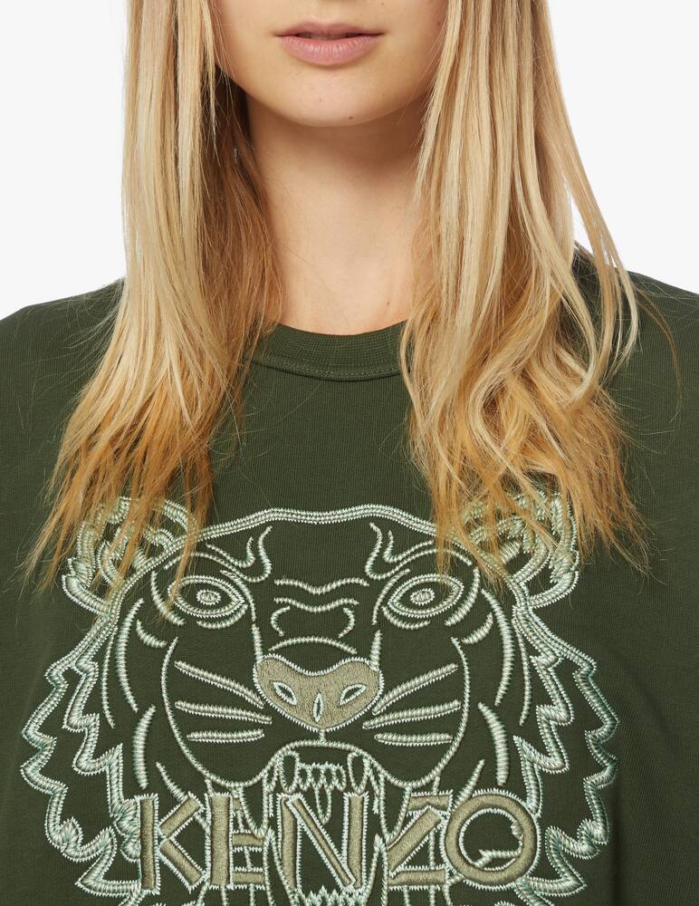 rinascente Kenzo Felpa girocollo in cotone Tiger - oliva