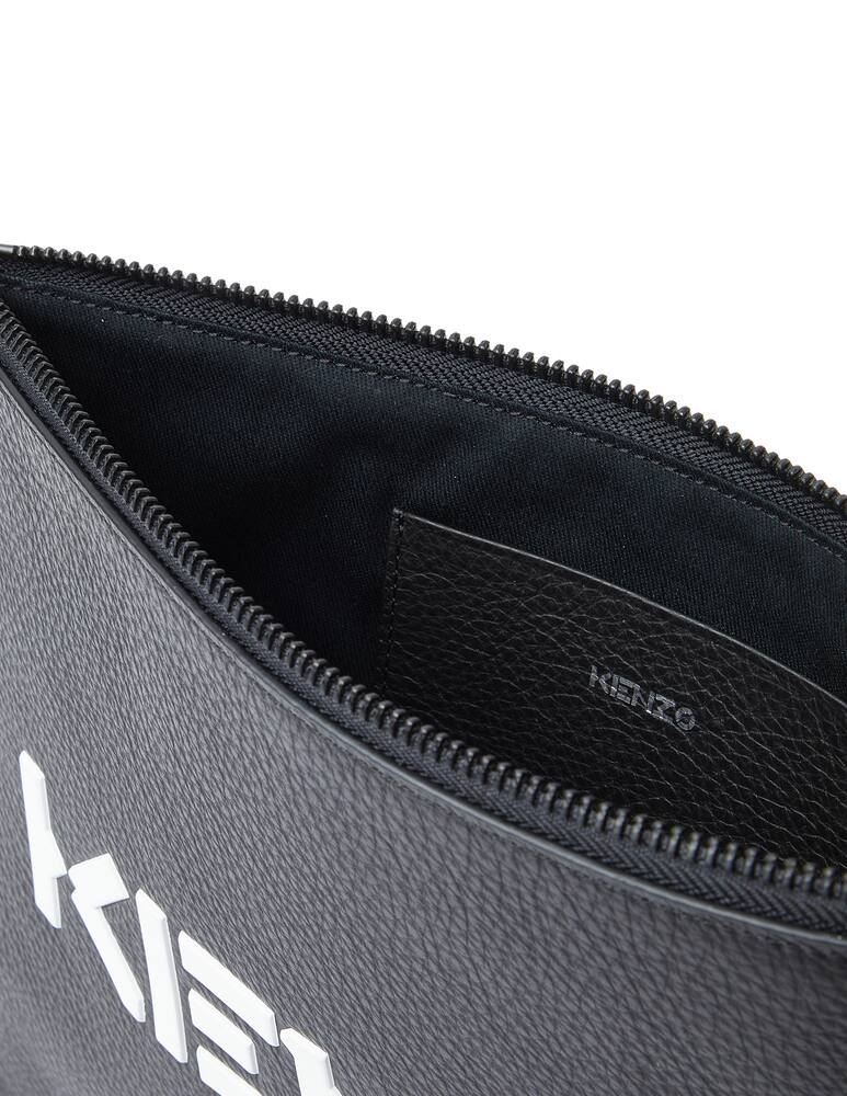 rinascente Kenzo Pochette in pelle con logo - nero
