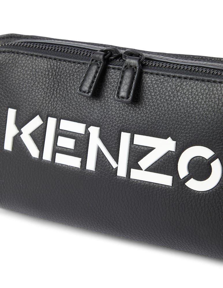 rinascente Kenzo Leather belt bag logo - black