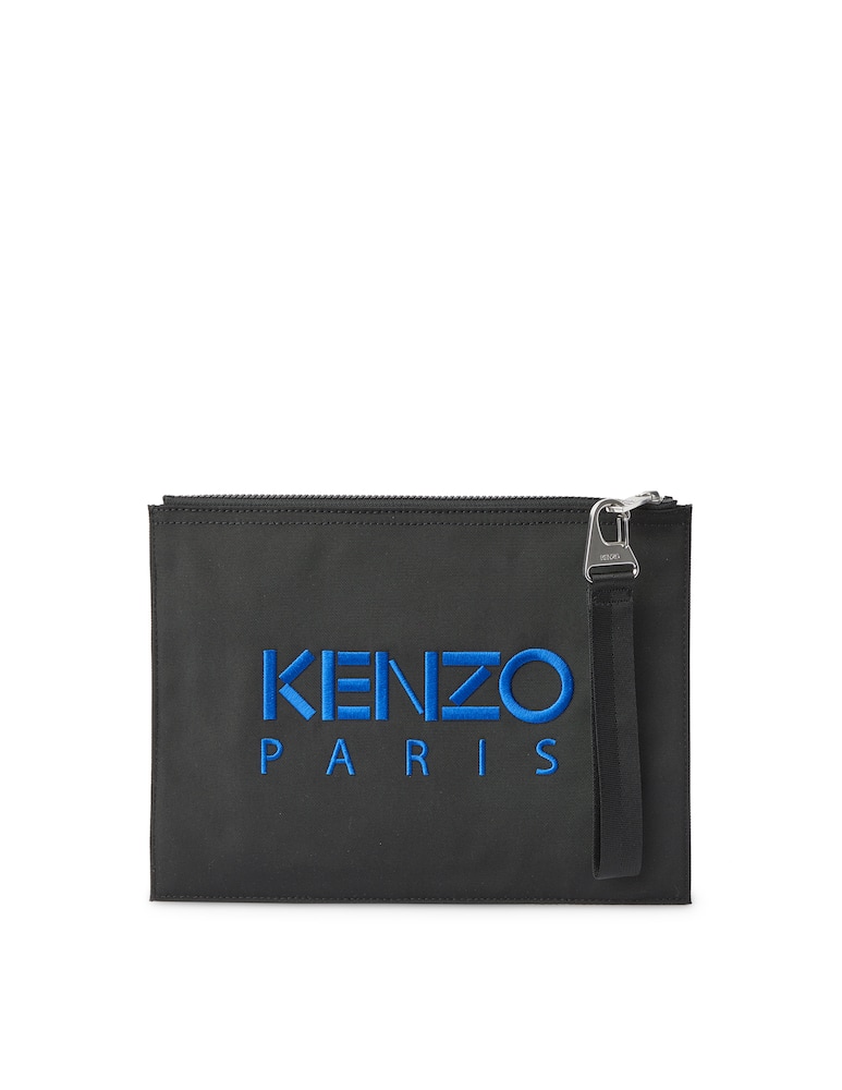 rinascente Kenzo Kampus canvas clutch bag with embroidered tiger - black