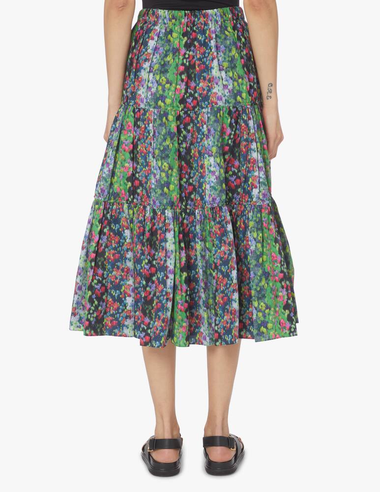 rinascente Kenzo Gonna midi a ruota con balze e stampa floreale - azzurro