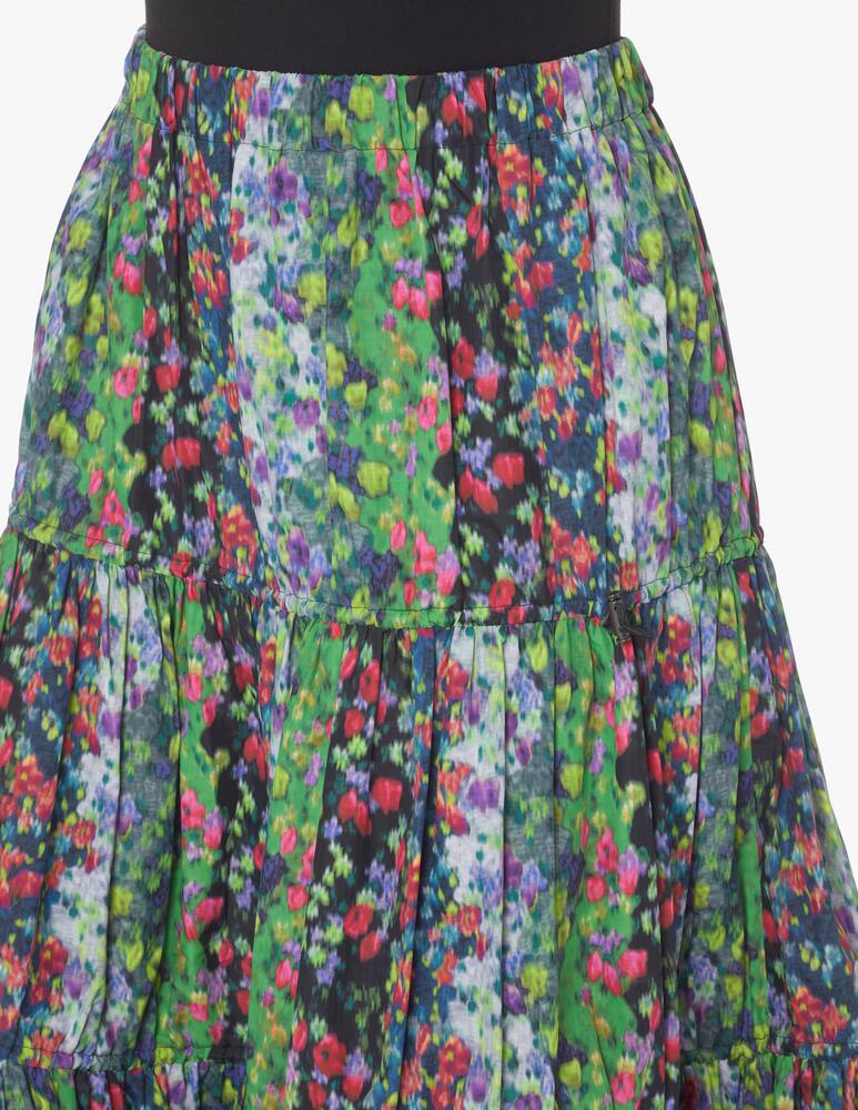 rinascente Kenzo Gonna midi a ruota con balze e stampa floreale - azzurro