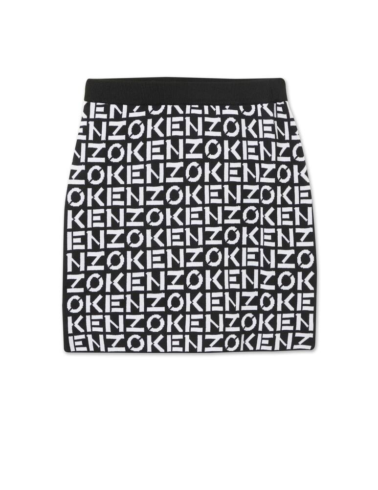 rinascente Kenzo Monogram cotton blend skirt - black