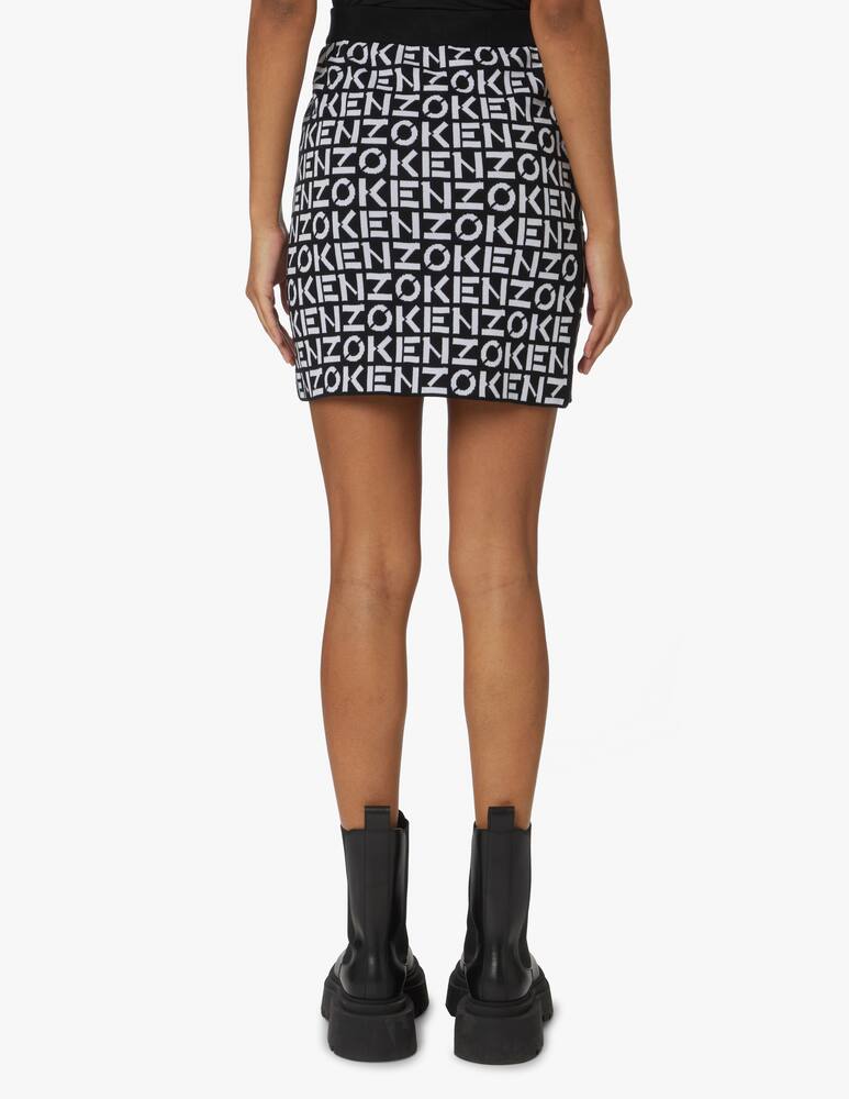 rinascente Kenzo Monogram cotton blend skirt - black