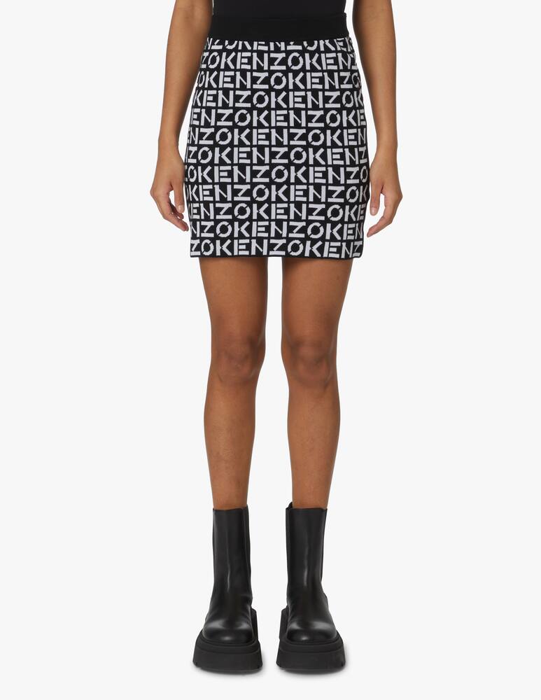 rinascente Kenzo Monogram cotton blend skirt - black