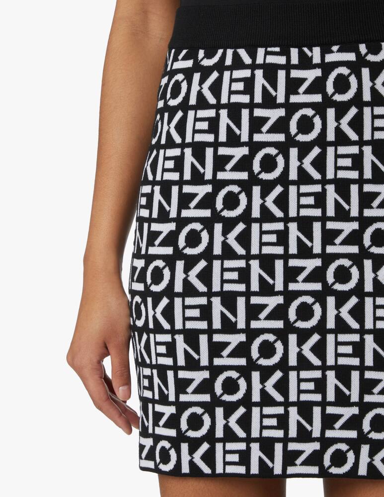 rinascente Kenzo Monogram cotton blend skirt - black