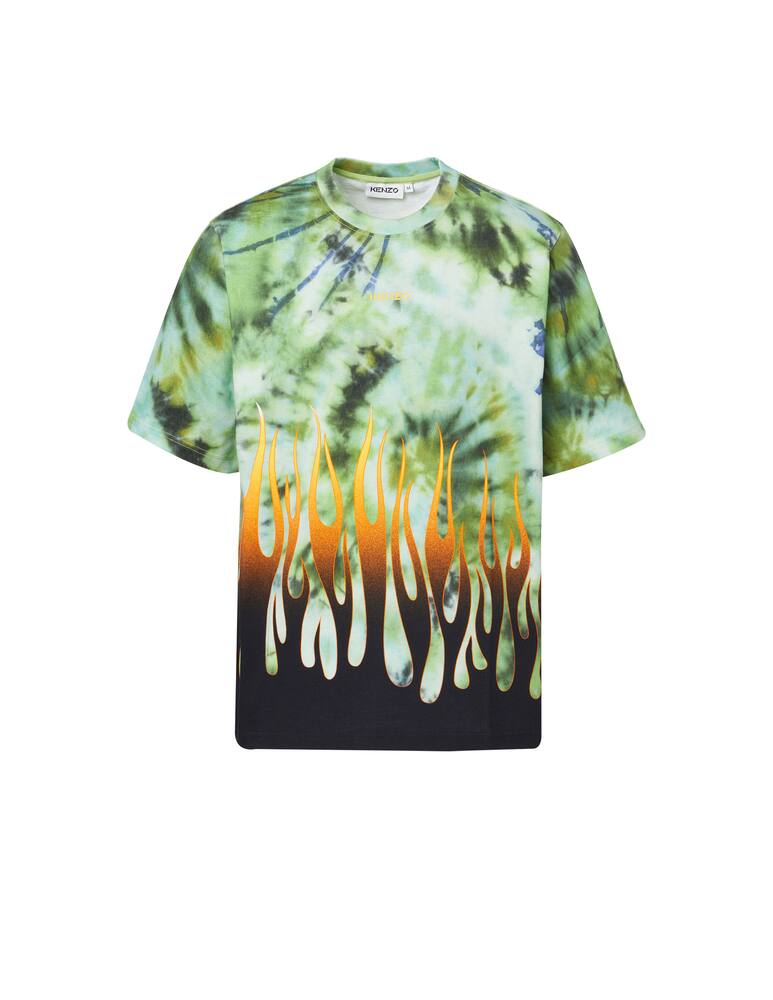 rinascente Kenzo T-shirt tie dye flames - green