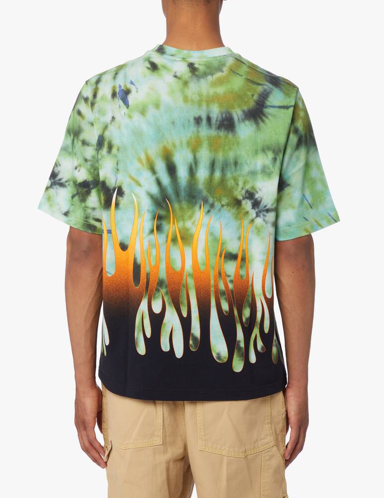 rinascente Kenzo T-shirt tie dye flames - green