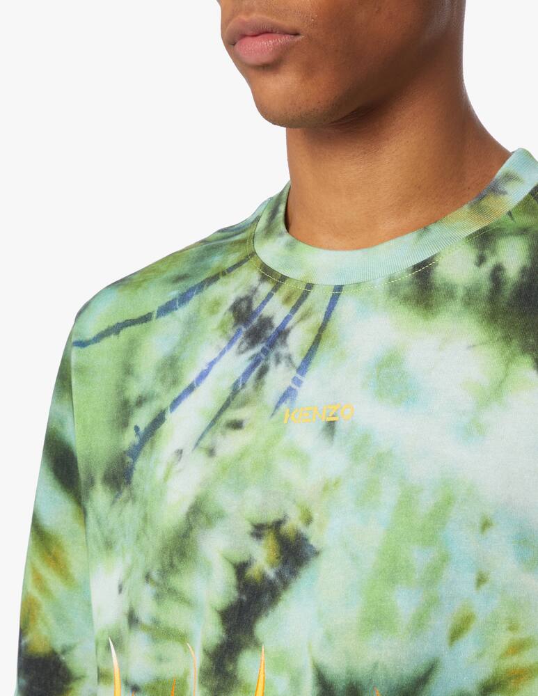 rinascente Kenzo T-shirt tie dye flames - green