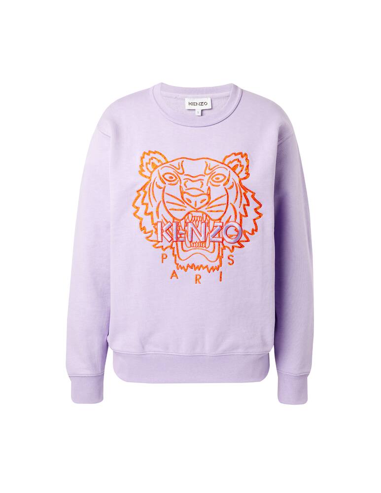 rinascente Kenzo Cotton crewneck sweatshirt with embroidered tiger - lilac