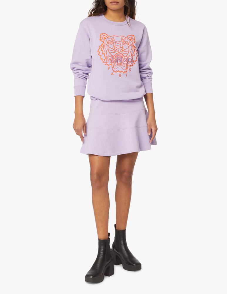 rinascente Kenzo Cotton crewneck sweatshirt with embroidered tiger - lilac
