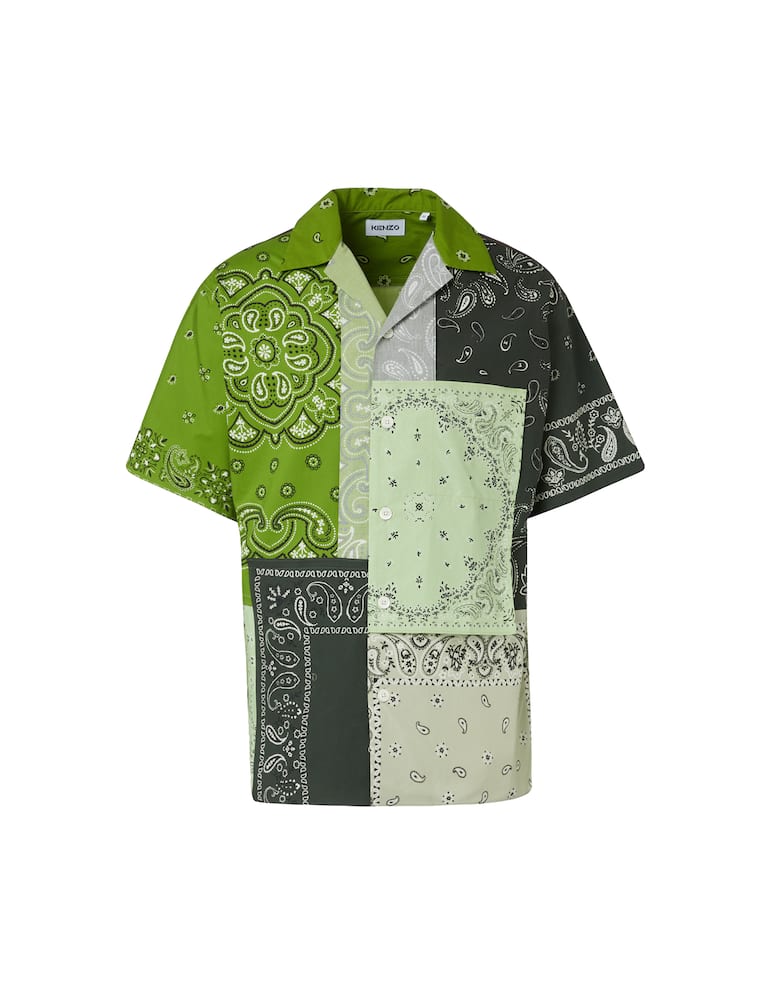 Kenzo Camicia manica corta bandana patchwork - verde - immagine 5 Kenzo Camicia manica corta bandana patchwork - verde - immagine 5