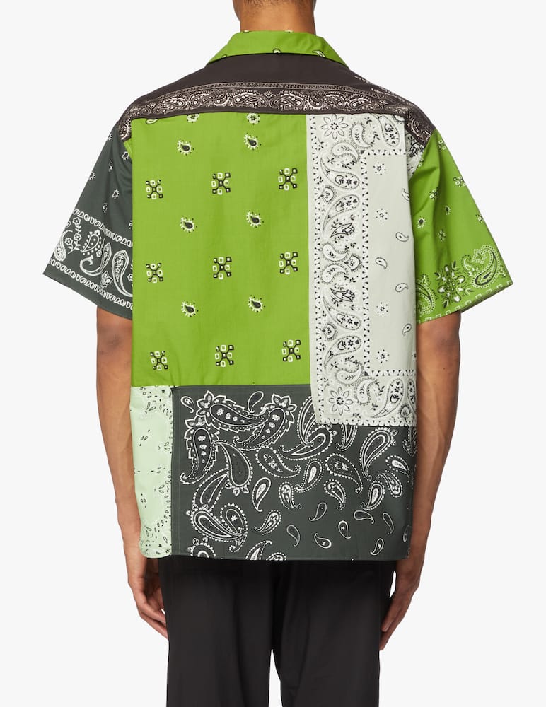 Kenzo Camicia manica corta bandana patchwork - verde - immagine 3 Kenzo Camicia manica corta bandana patchwork - verde - immagine 3