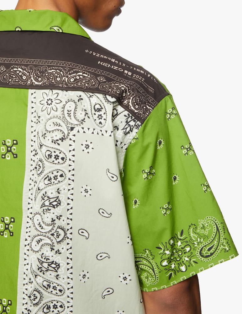 Kenzo Camicia manica corta bandana patchwork - verde - immagine 4 Kenzo Camicia manica corta bandana patchwork - verde - immagine 4