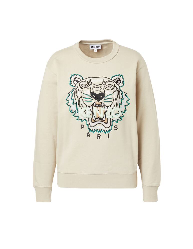 rinascente Kenzo Cotton crewneck sweatshirt with tiger - beige