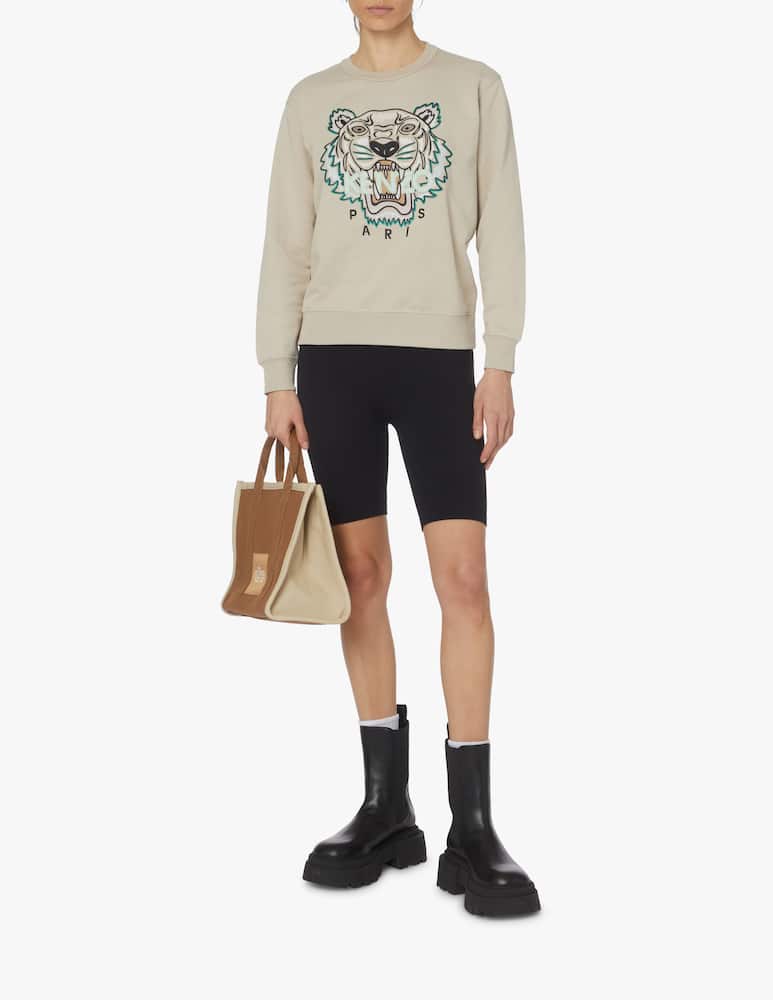 rinascente Kenzo Cotton crewneck sweatshirt with tiger - beige