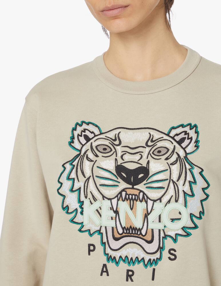 rinascente Kenzo Cotton crewneck sweatshirt with tiger - beige