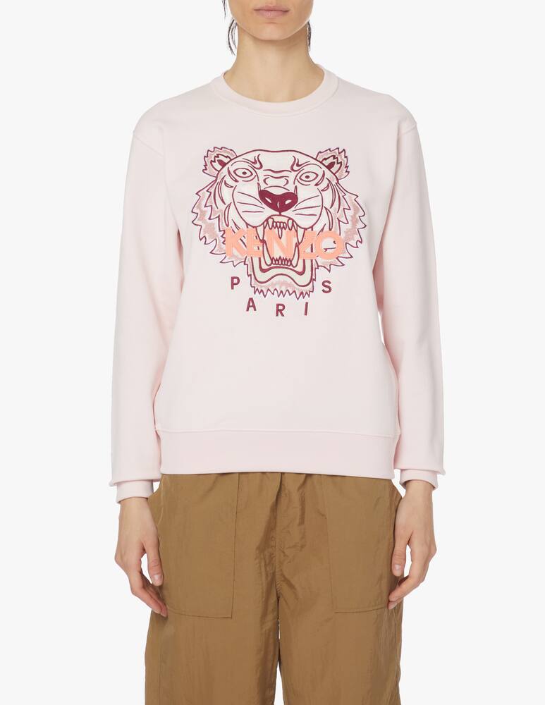 Kenzo Felpa girocollo in cotone con tigre - rosa - immagine 1 Kenzo Felpa girocollo in cotone con tigre - rosa - immagine 1