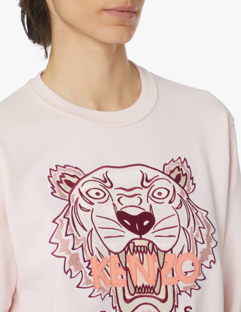 rinascente Kenzo Felpa girocollo in cotone con tigre - rosa