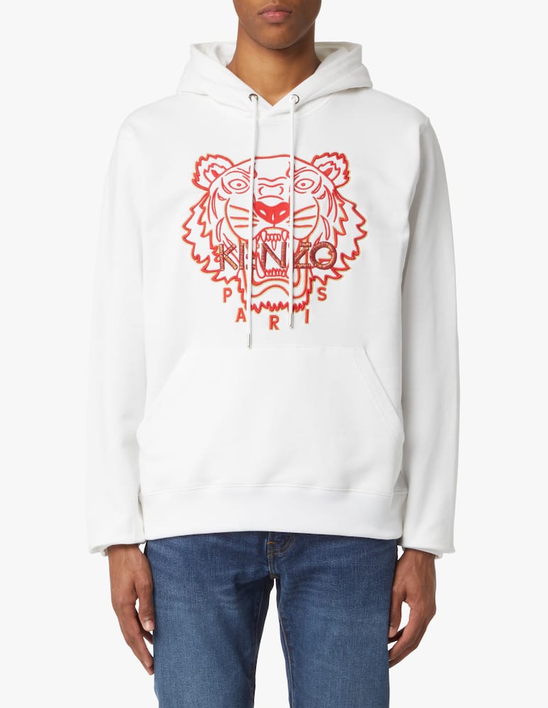 rinascente Kenzo Felpa con cappuccio eye of the tiger - bianco