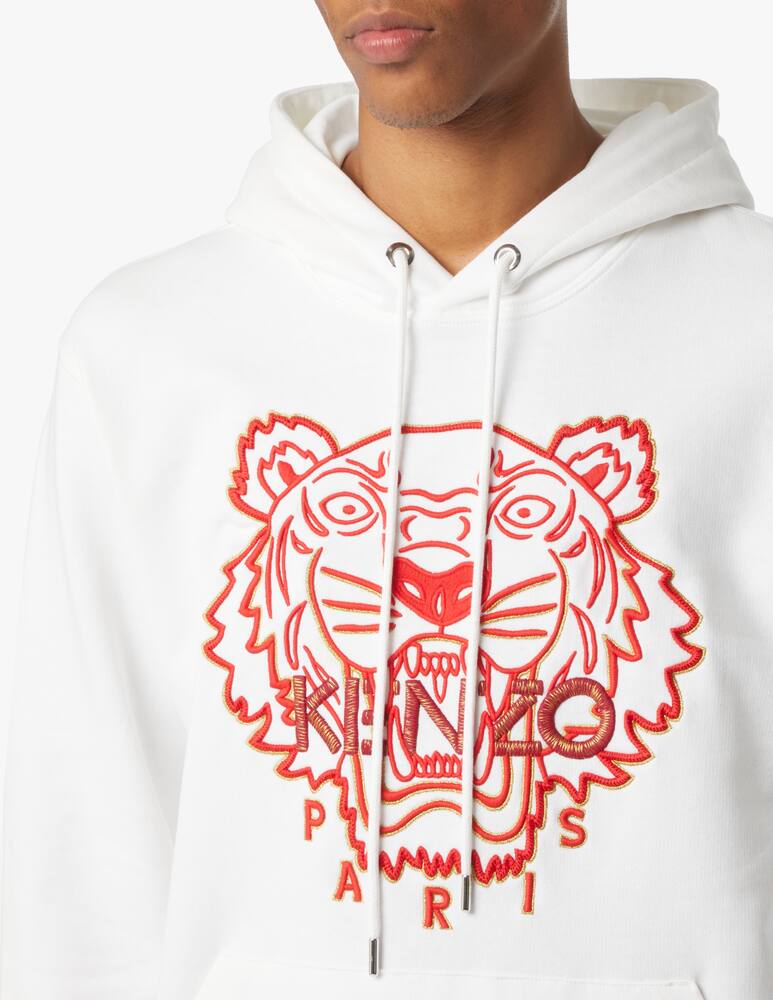 rinascente Kenzo Felpa con cappuccio eye of the tiger - bianco