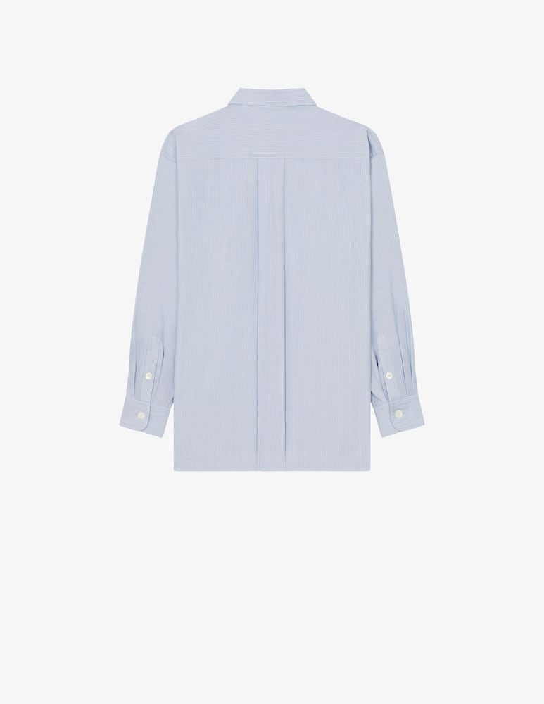 rinascente Kenzo Oversize striped shirt with bloke flower - Light blue